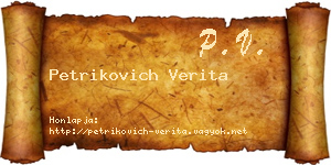 Petrikovich Verita névjegykártya